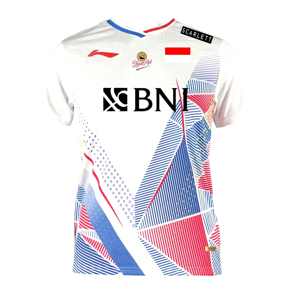 Lining Jersey Badminton L6575 Putih All England 2024 Full Sponsor