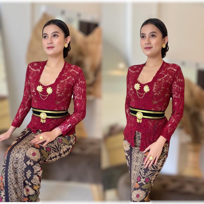BestPromo Kebaya Modern Brukat Bali Melar Atasan Kebaya Brukat Kutu Baru Murah Grosir Baju Adat