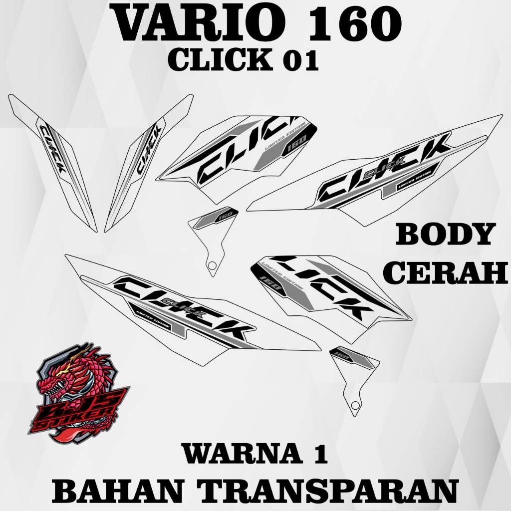 Striping vario 160 - Stiker Decal TRANSPARAN UV VARIO 160 2023 click1 cerah