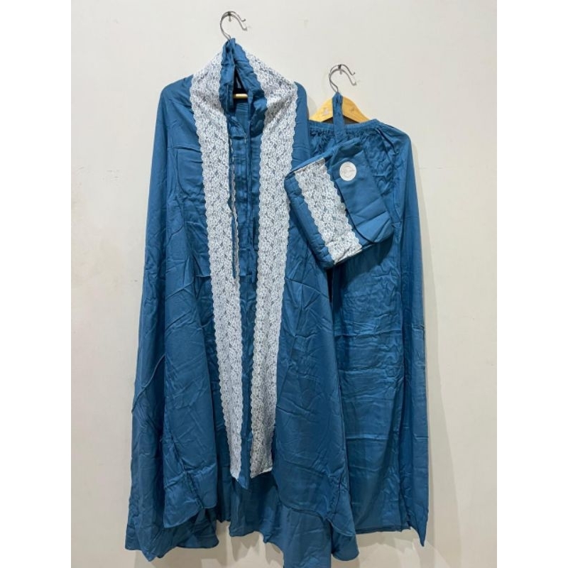 mukena rayon dewasa renda polos