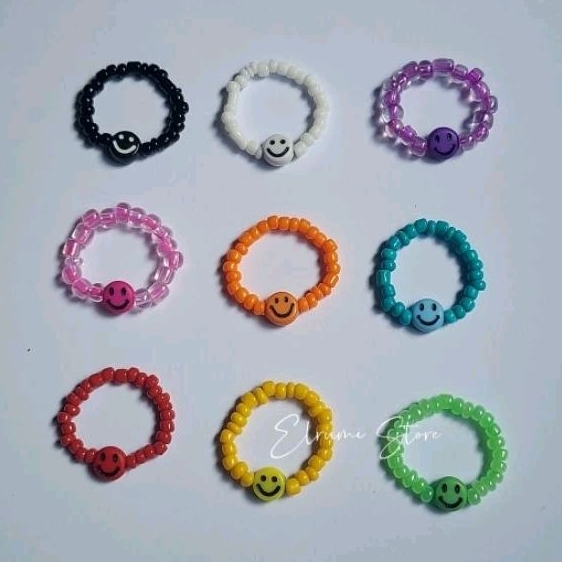 Cincin manik manik smile - Ring beads smile