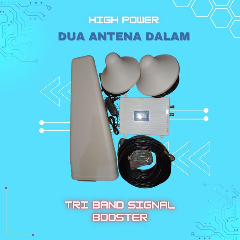 Full Set Triband Repeater Cell Phone MiFi Modem Wi-Fi Penguat Sinyal Edc Booster Signal Lte Dengan 2