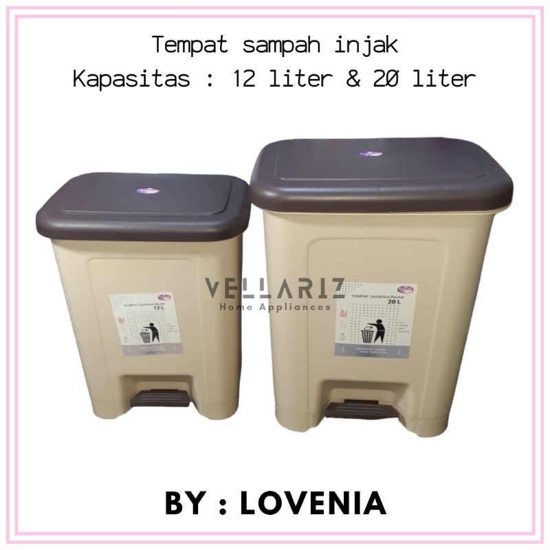 Lovenia - Tempat Sampah Plastik Injak 12 liter, 20 Liter / Tong Sampah Injak Dapur