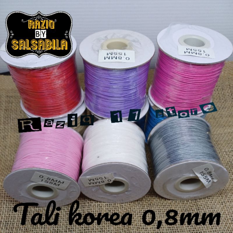 Tali Korea Ukuran 0,8mm Tali korea Kulit Bahan Kerajinan Gelang