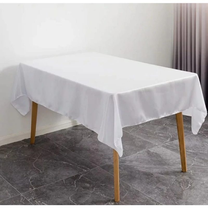 Taplak meja kain polos putih bahan katun