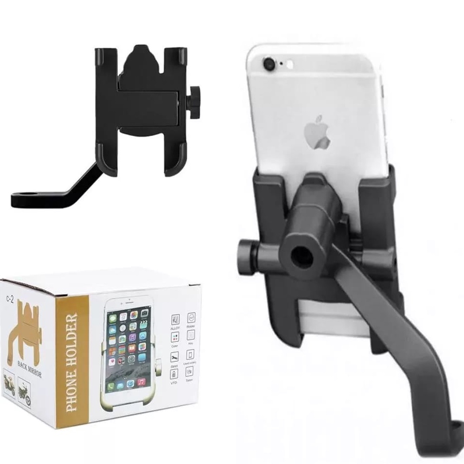 TK Holder HP Motor Besi Stang Full Besi  Holder Hp Spion Holder Motor