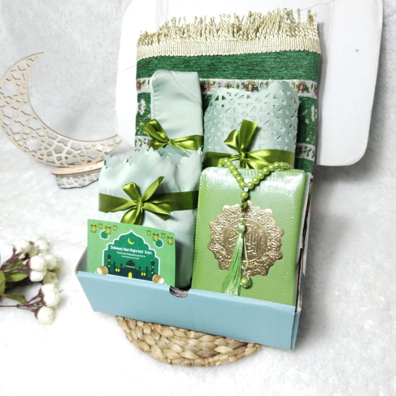 Najafaras - Hampers Prayer Set Alat Sholat Mukena Sajadah Al Quran Gift Box Seserahan Mahar