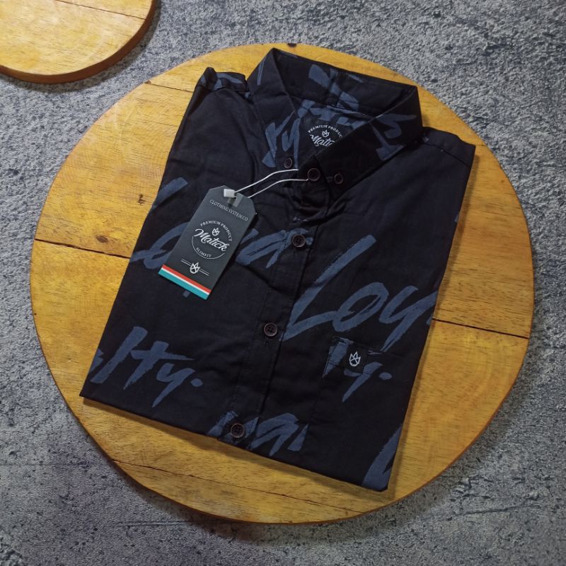 Kemeja Pria Lengan Pendek Motif Kemeja Distro Kemeja Premium Kemeja Printing Warna Hitam