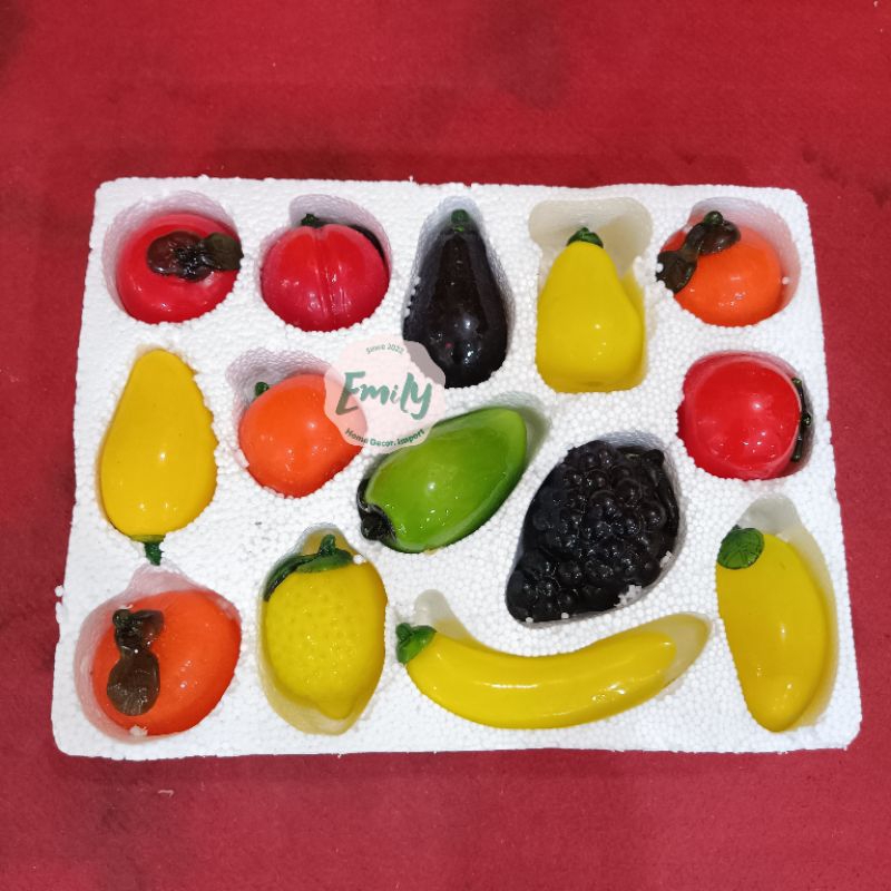 Pajangan Buah Kaca per Bos isi 14 pcs