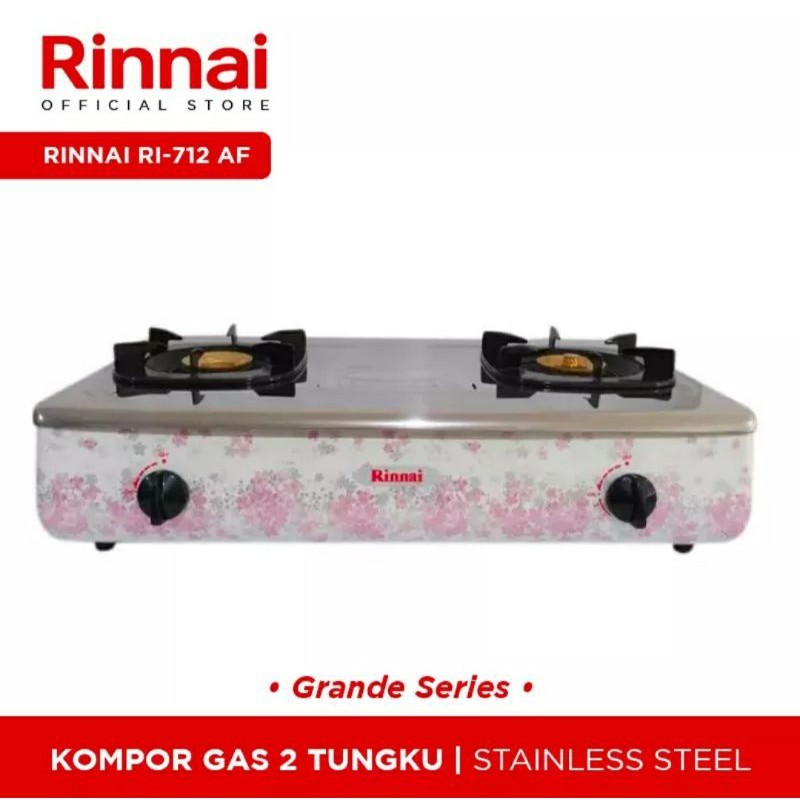 RINNAI Kompor Gas RI 712 AF - Kompor Gas 2 Tungku Rinnai RI 712 AF