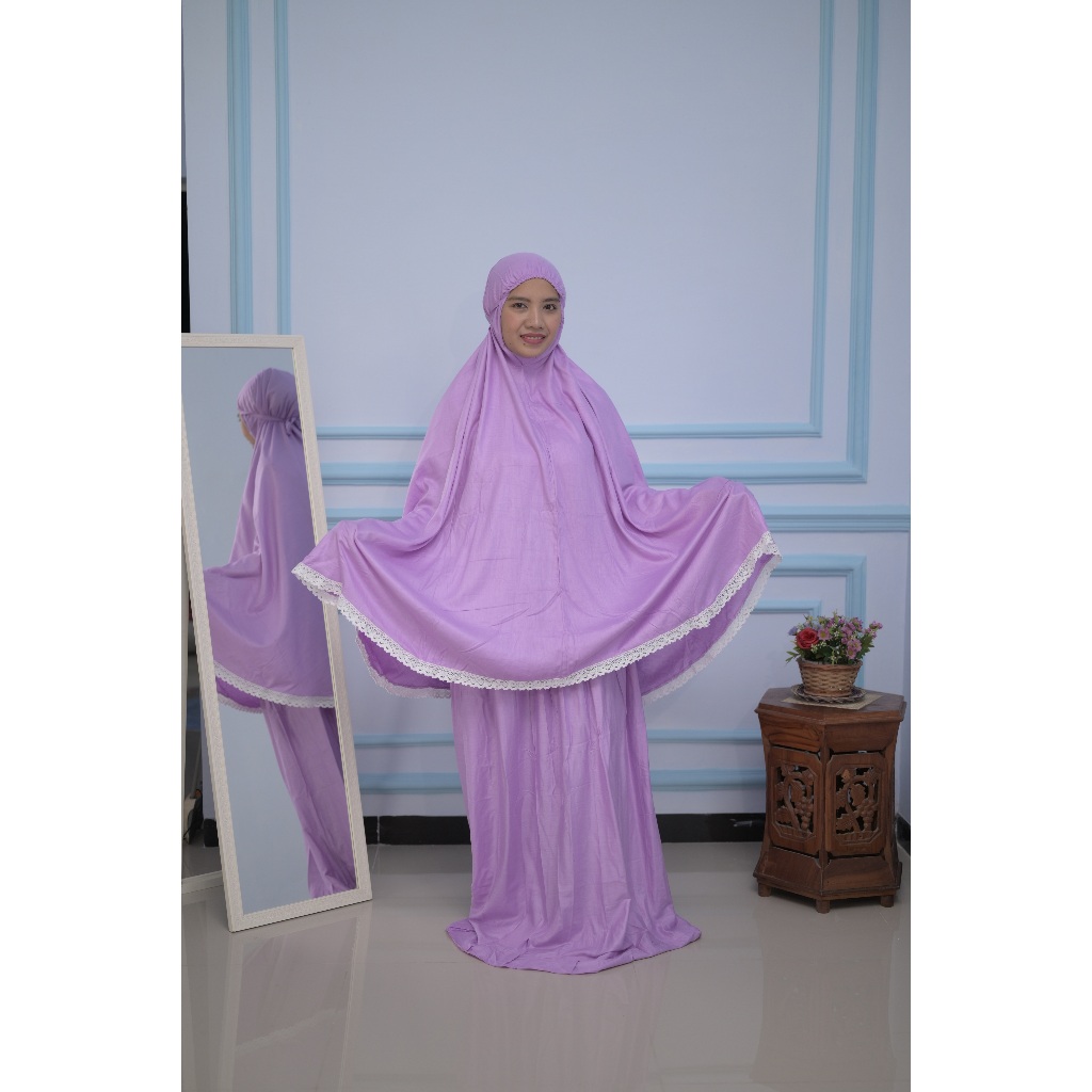 SALE Mukena Nameera - Mukena Setelan Rayon Polos Renda - Mukena Dewasa Setelan Rayon Nyaman Berkuali