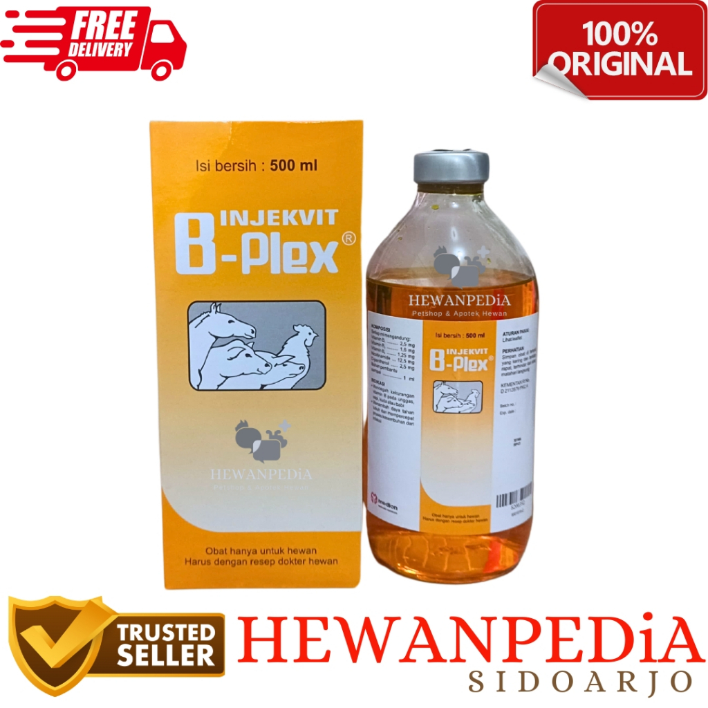 INJEKVIT B PLEX B KOMPLEKS 500 ml MEDION Hewanpedia Tingkatkan Produktifitas dan Imun Hewan B