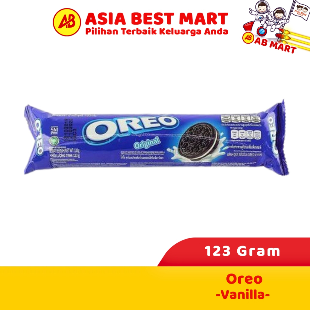 

Biskuit Oreo Vanilla 123.5Gr/Biskuit Coklat Snack Cemilan