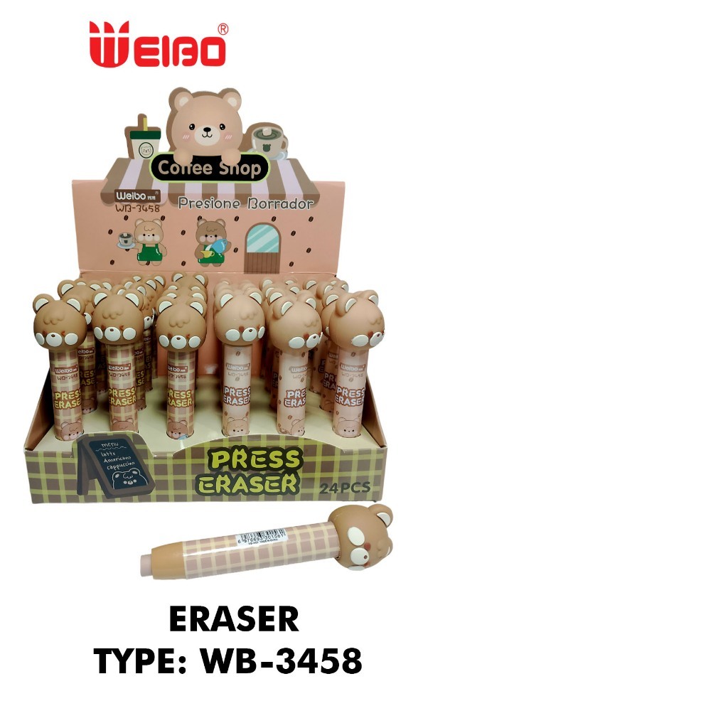 

FYM WEIBO ERASER PUSH WB-3458 KARAKTER TEDDY BEAR BERUANG - PENGHAPUS MEKANIK