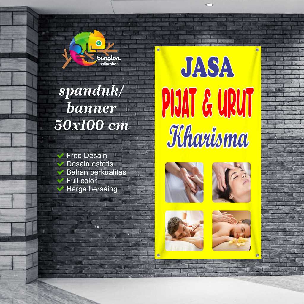 Spanduk 50x100 Jasa Pijat Urut Custom Desain