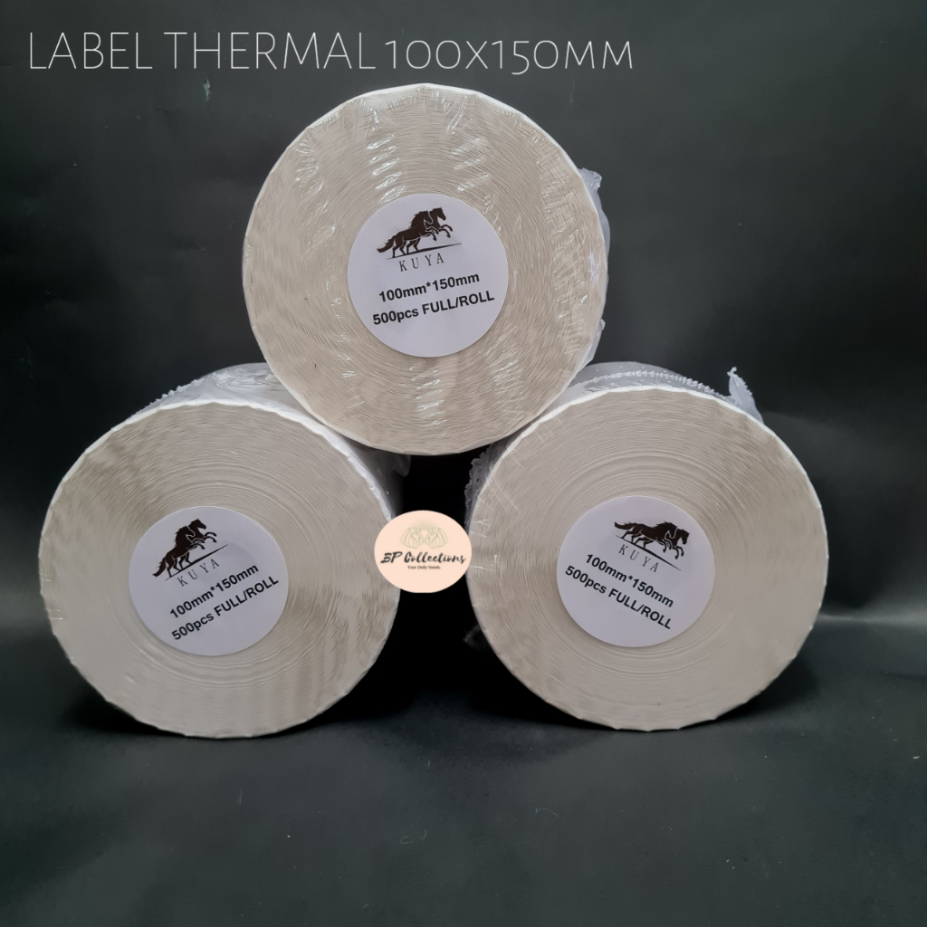 

1 roll KERTAS STICKER THERMAL A6 100x150mm 500 pcs STICKER BARCODE PAPER THERMAL GROSIR