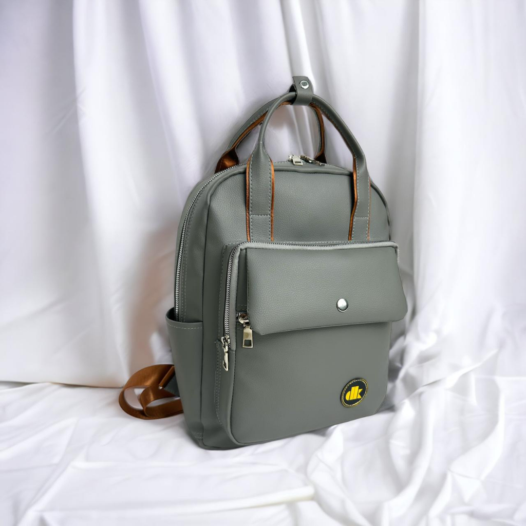 𝐝𝐤 Tas Ransel Wanita Warna abu-abu Backpack mahasiswa Muat Laptop Anti air