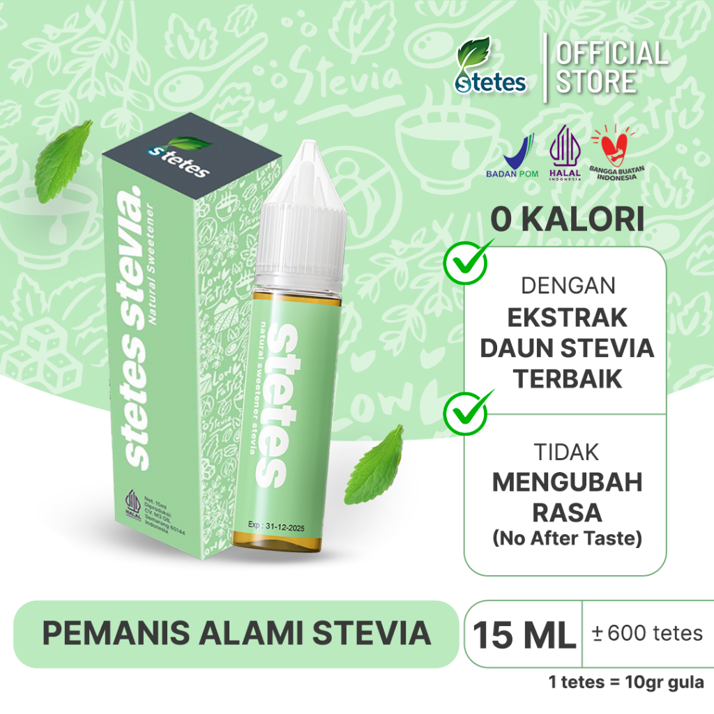 

STETES Stevia Natural Sweetener 15ml | Gula Stevia Cair