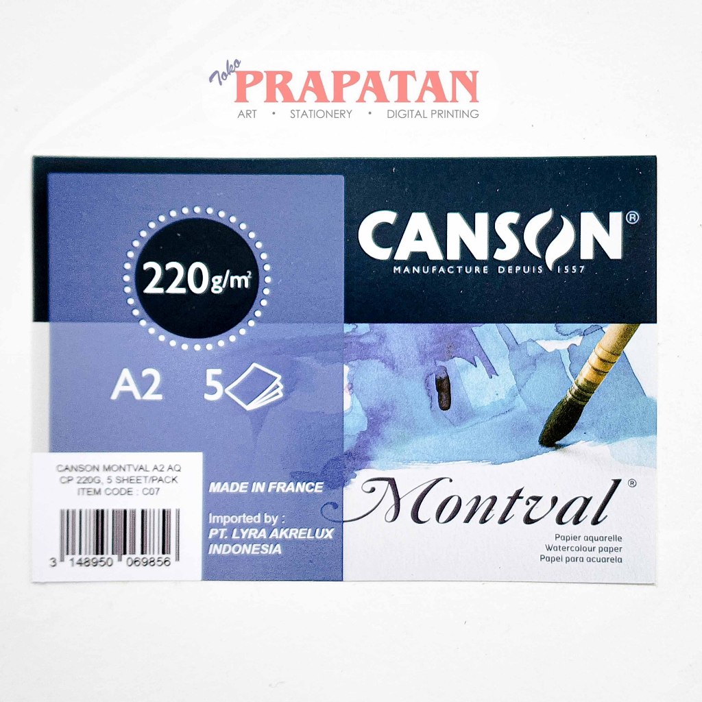 

Canson Montval Watercolor Paper 220gsm Kertas Cat Air