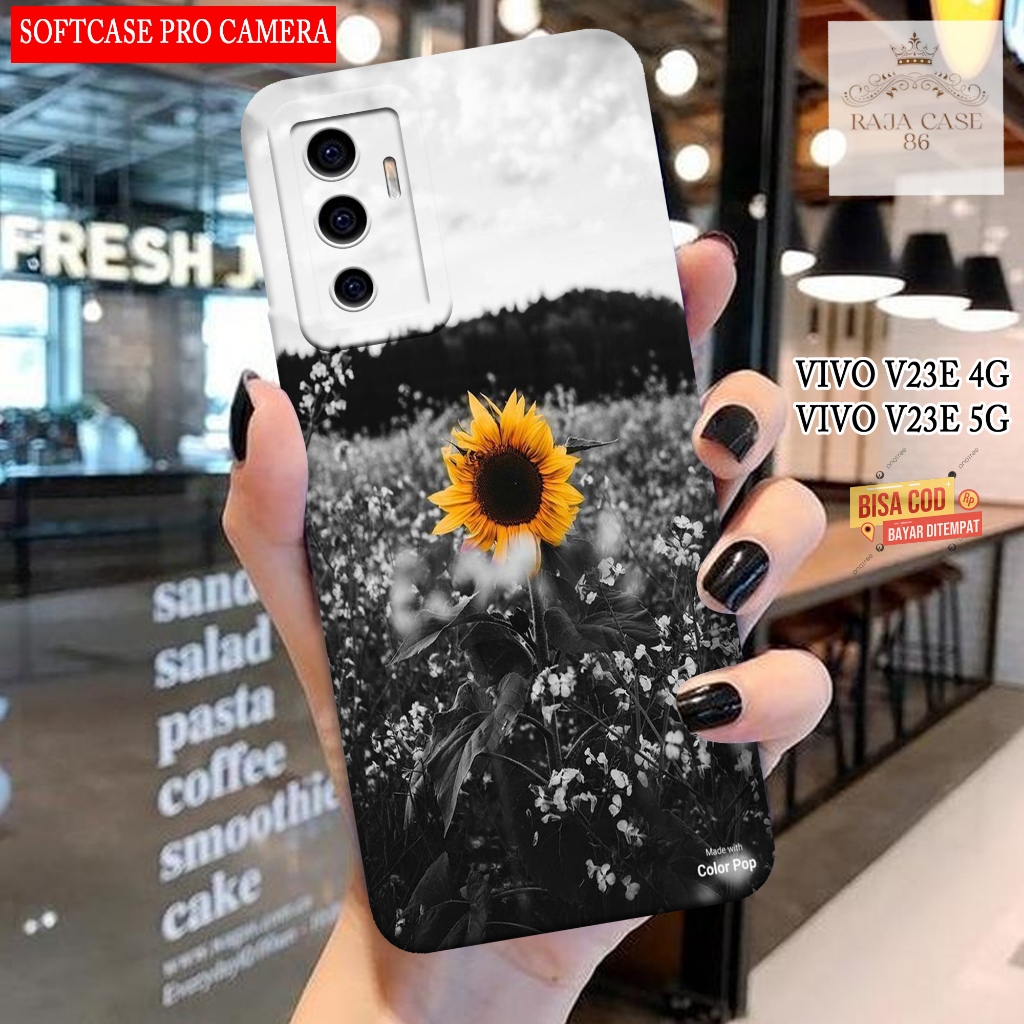 Case Vivo V23e 4G / Vivo V23e 5G Terbaru - Rajacase - casing Hp Vivo V23e - Motif Softcase Bunga - P