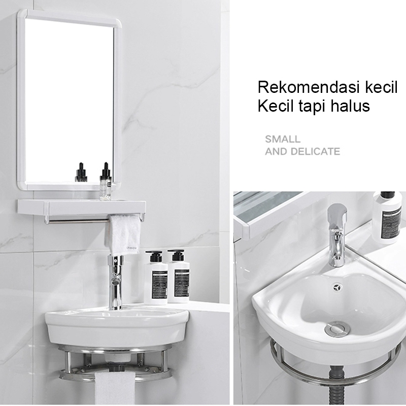 [Whispers] RANToiS Wastafel keramik/wastafel kamar mandi kecil/cermin/keran