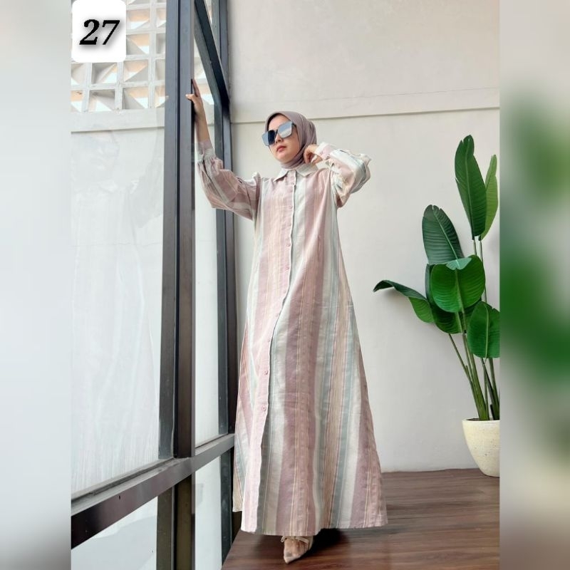 Gamis Midi Dress Athaya Bahan Katun Triset