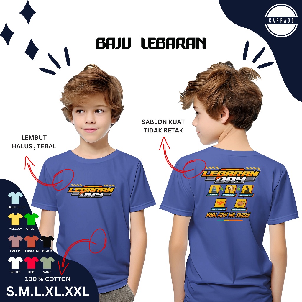 Atasan Anak Import Premium Baju Kaos Lebaran Anak 2024 Laki laki Unisex Terbaru