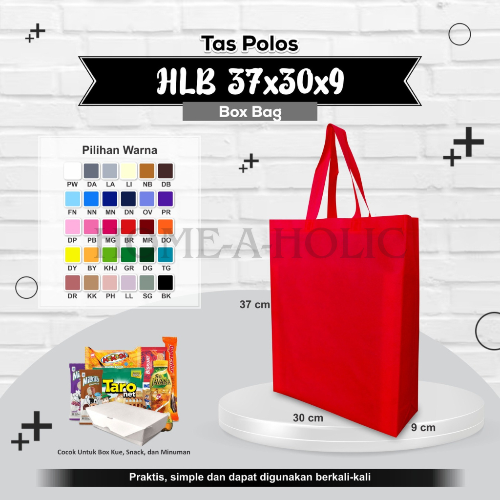 

HLB Polos 37x30x9 Tas Spunbond / Custom Tas Souvenir Tas Seminar Tas Dokumen Tas Sembako Goodie Bag Kado Hadiah