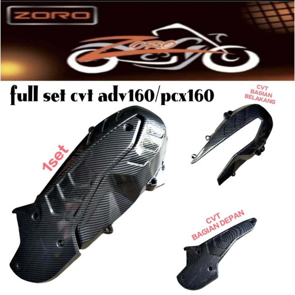 COVER / TUTUP CVT DEPAN BELAKANG ADV 160 PCX 160 CARBON ZORO