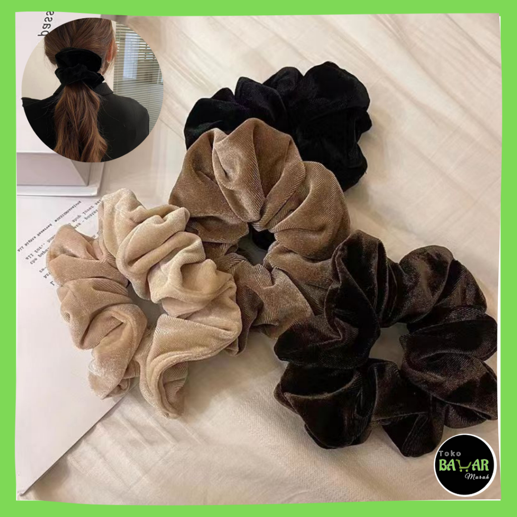 Ikat Rambut Scrunchie Bahan Bludru / Ikat Rambut / Cepolan Hijab / Scrunchie / Ikat Rambut Korea