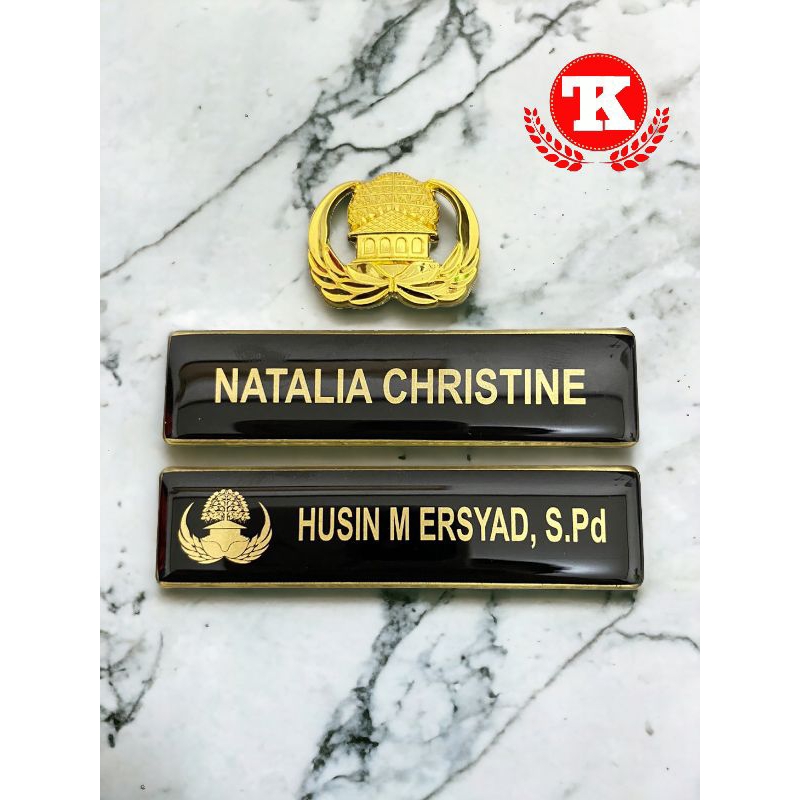 Nama Dada Plus Pin Korpri Nama Dada Kuningan Pin Korpri