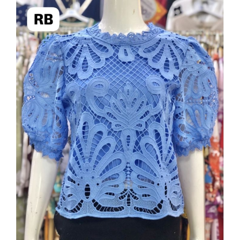 READY Blus brokat bangkok model crop terbaru