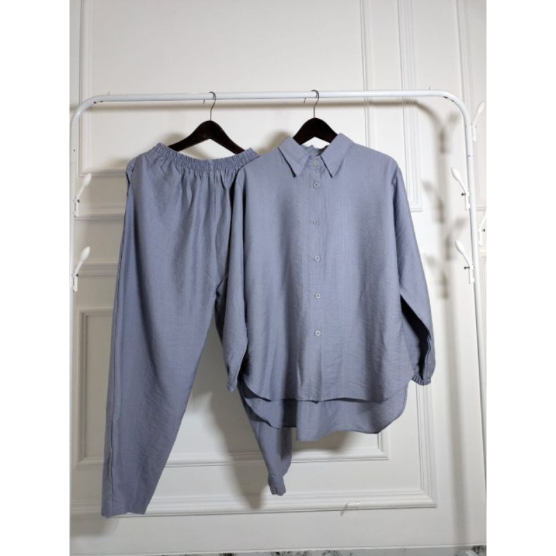 SETELAN WANITA LIZAM, FULL KANCING,