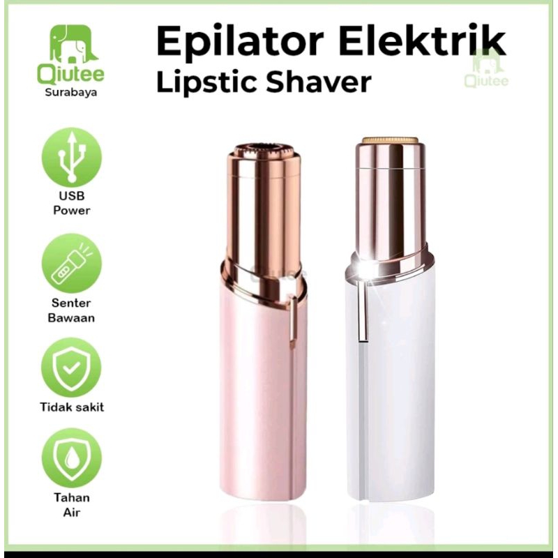 Alat Cukur Bulu Alis Wanita Epilator Elektrik/Shaver Lipstik Cas