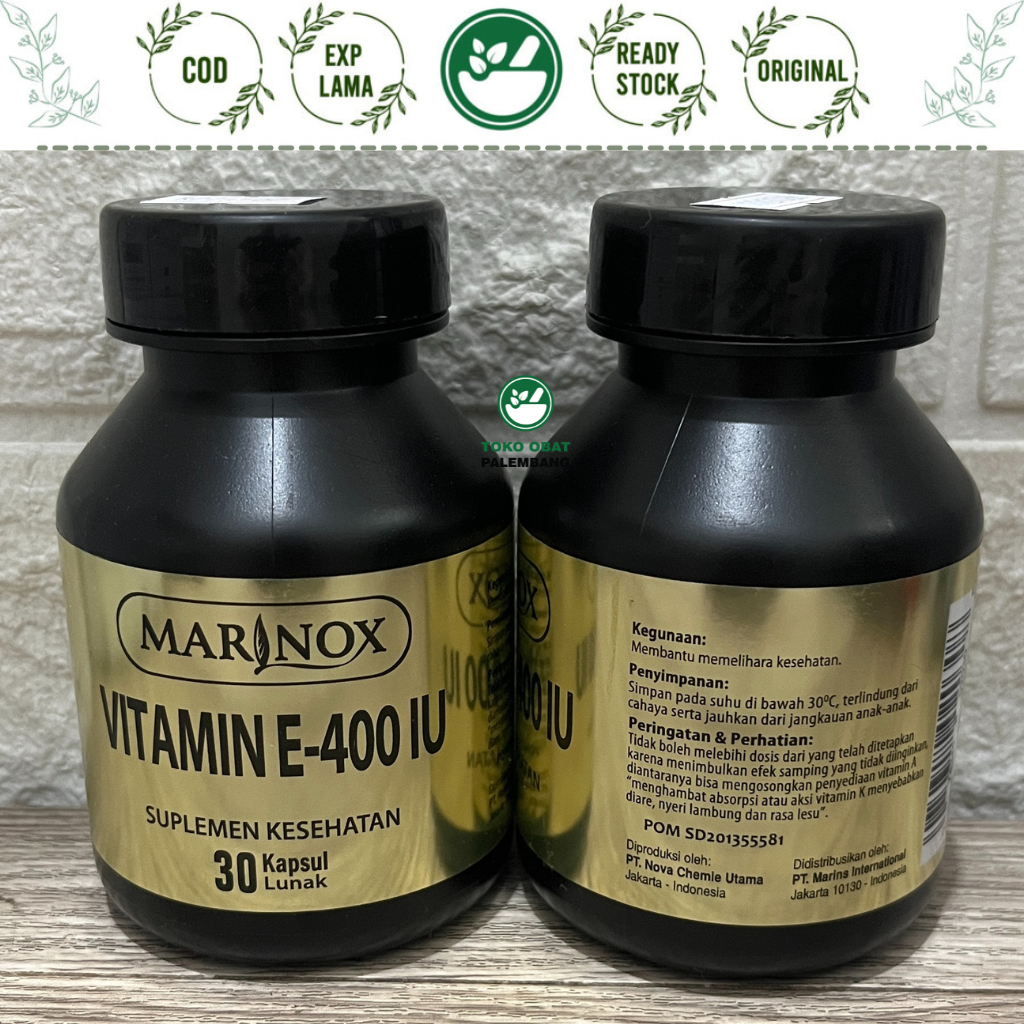 MARINOX VITAMIN E 400 IU 30 KAPSUL LUNAK VIT E ANTIOKSIDAN RADIKAL BEBAS KULIT PMS