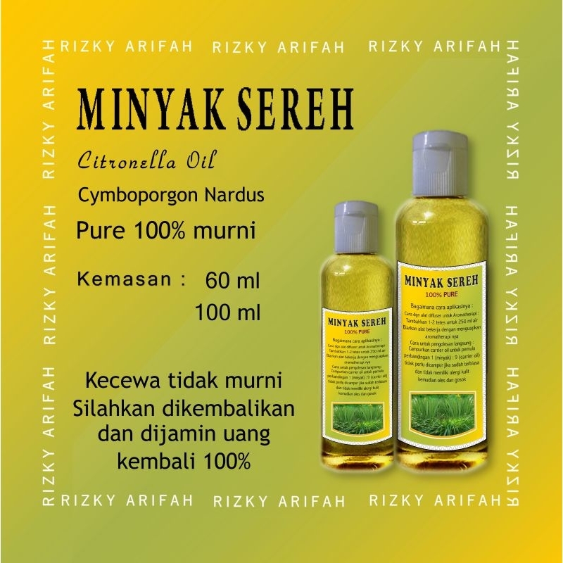 MINYAK SEREH WANGI PURE 100% MURNI