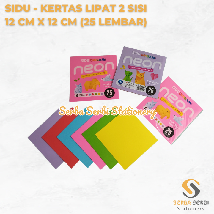 

SIDU - (PAK) ORIGAMI / KERTAS LIPAT FLOURESCENT 2 SISI 12 X 12 12X12