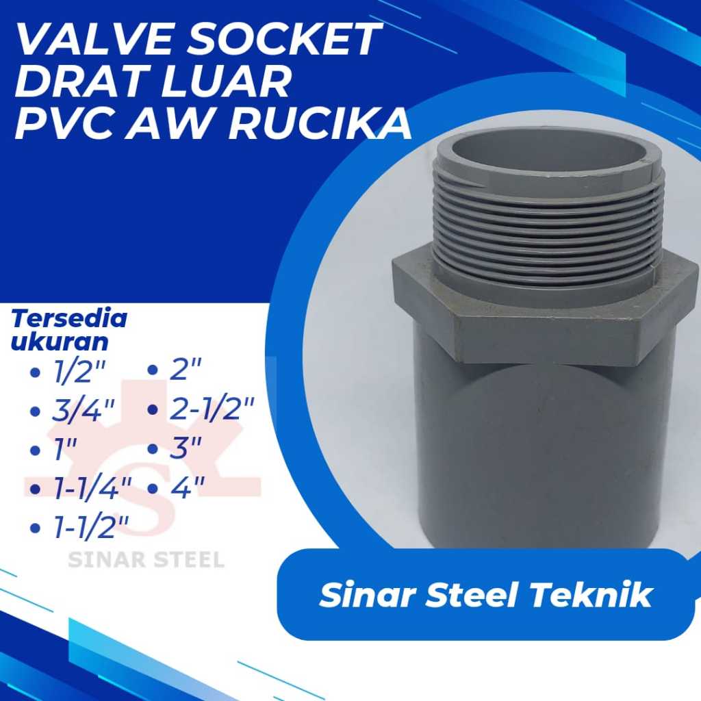 Valve Socket PVC AW Rucika DRAT Luar 4" / SOK 4" / SOCK 4" / Sock 4 inch