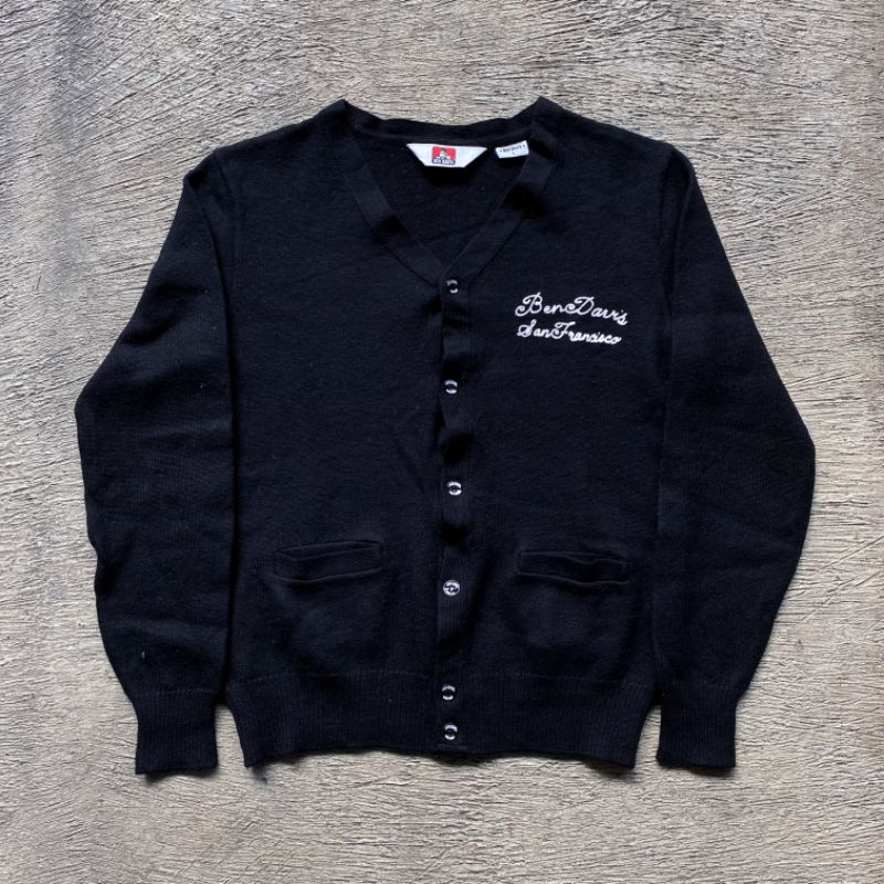 Ben Davis Embroidered Black Cardigan Knitwear