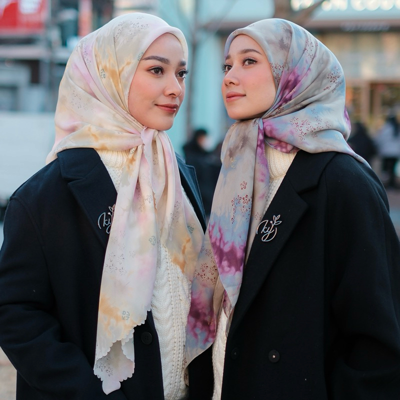 Yemdiskot - Hijab Segi Empat Motif Tie Dye Premium Korea Series by Koyu