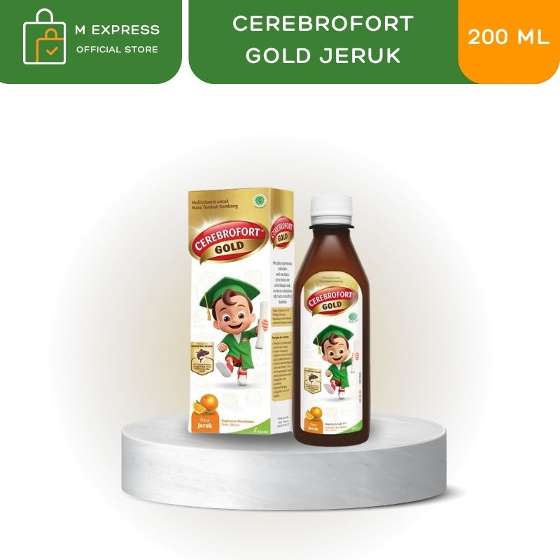 MEGAMART | CEREBROVIT - Cerebrofort Gold JERUK Vitamin Otak Daya Ingat 200 ml