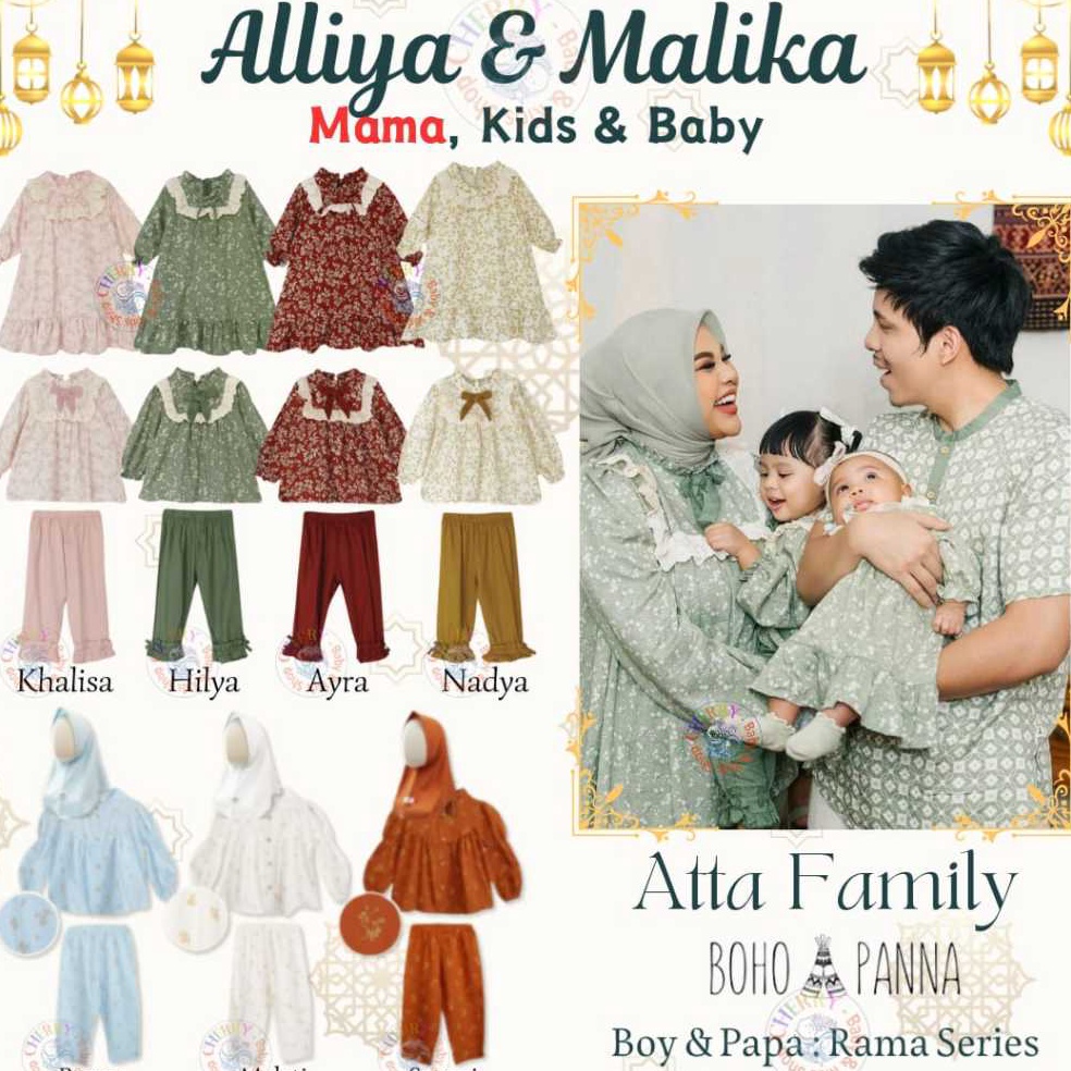 Cuci Gudang Bohopanna Alliya Tunik Set M  12Y Malika Mama Pola Baby Gamis  Turban  Setelan Tunik  Hi