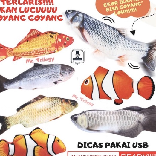 DiSkon  Mainan Ikan GoyangGoyang Tiktok Goyang  Nemo Uget lucu kucing Arwana ikan gerak gerak mainan