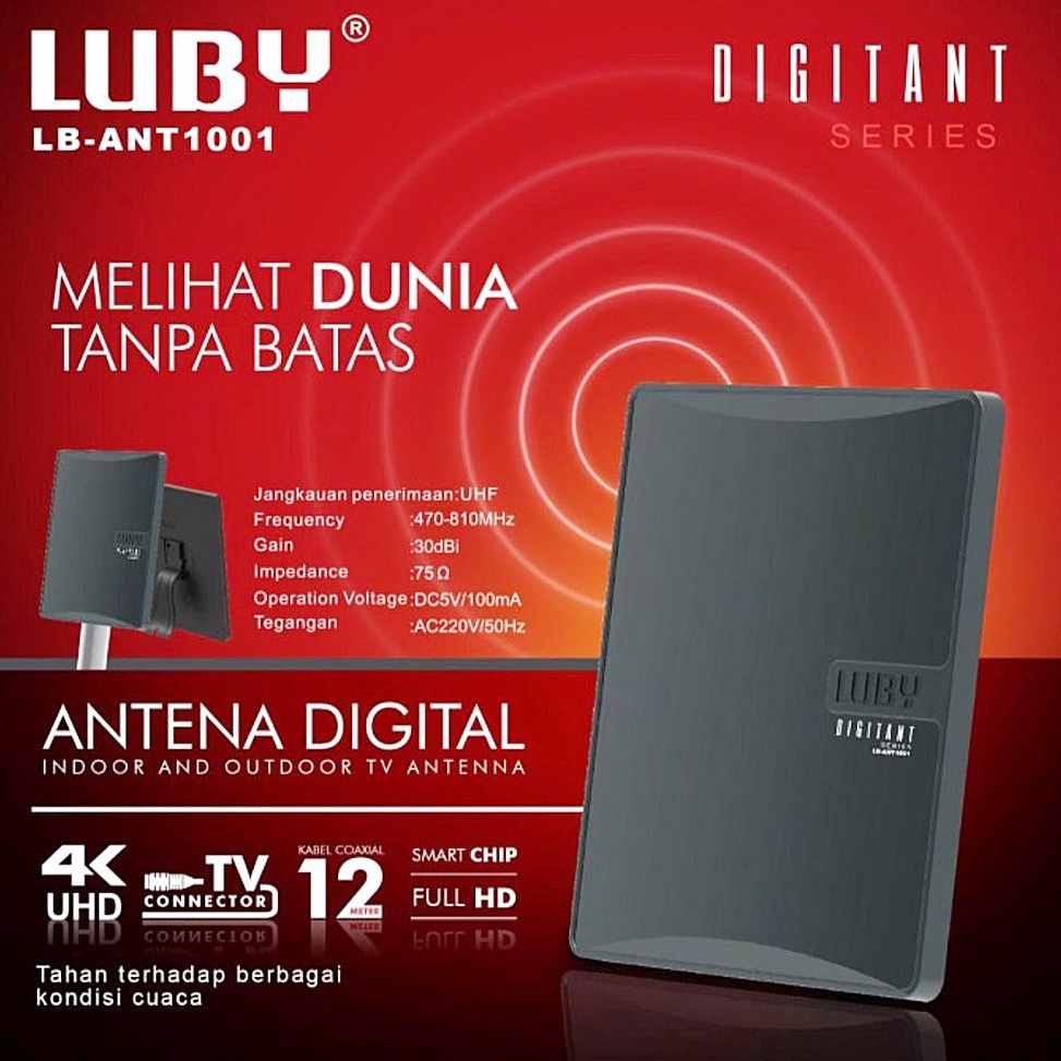 CBa Antena Digital Luby LBANT11  Antena Indoor Outdoor Untuk STB Set Top Box TV Digital