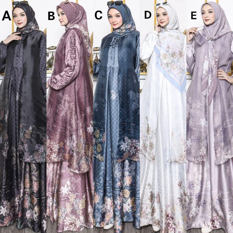 GAMIS SYAR'I PRINTING LEBRAN BRANDED RIZKIYA/ DAVEENA//RAMADHANI SERIES BY HUMAIRA
