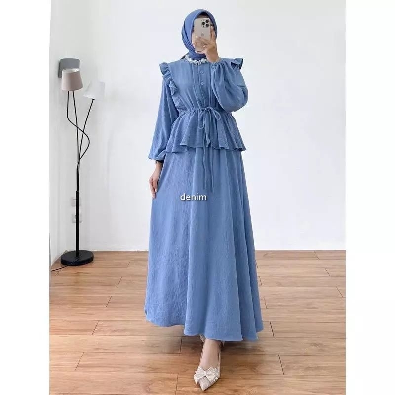 Gamis slavina / gamis polos / gamis crinkle airflow premium / gamis polos premium