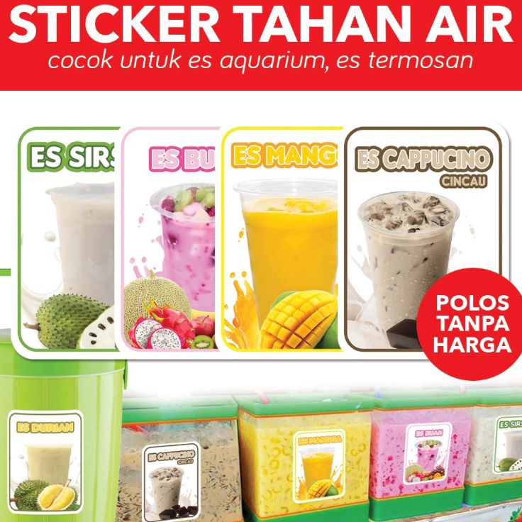 

MEGA SALE Stiker Termos Aesthetic Tahan Air Sticker Es Aquarium Polos Tanpa Harga