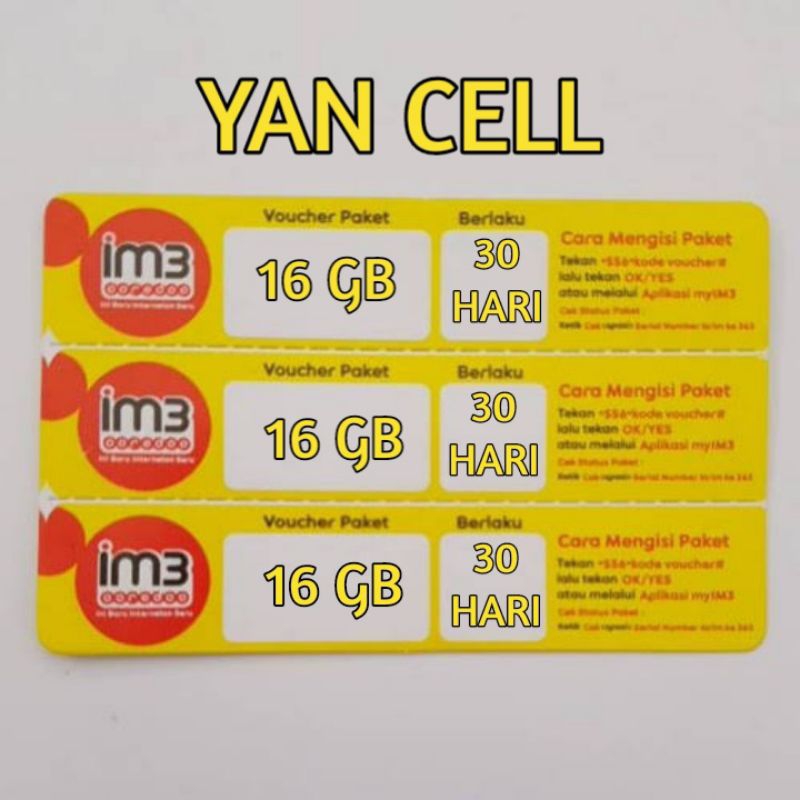 VOUCHER INDOSAT FREEDOM INTERNET 16 GB 30 HARI