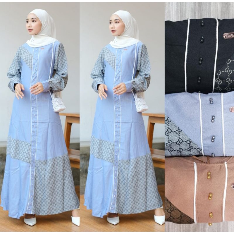 Gamis premium bahan lady zara mix buggati