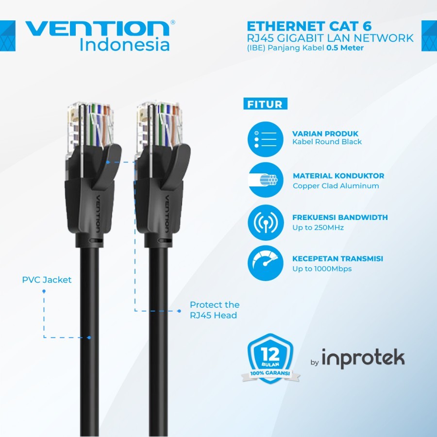 Vention Cable LAN 0.5m Cat6